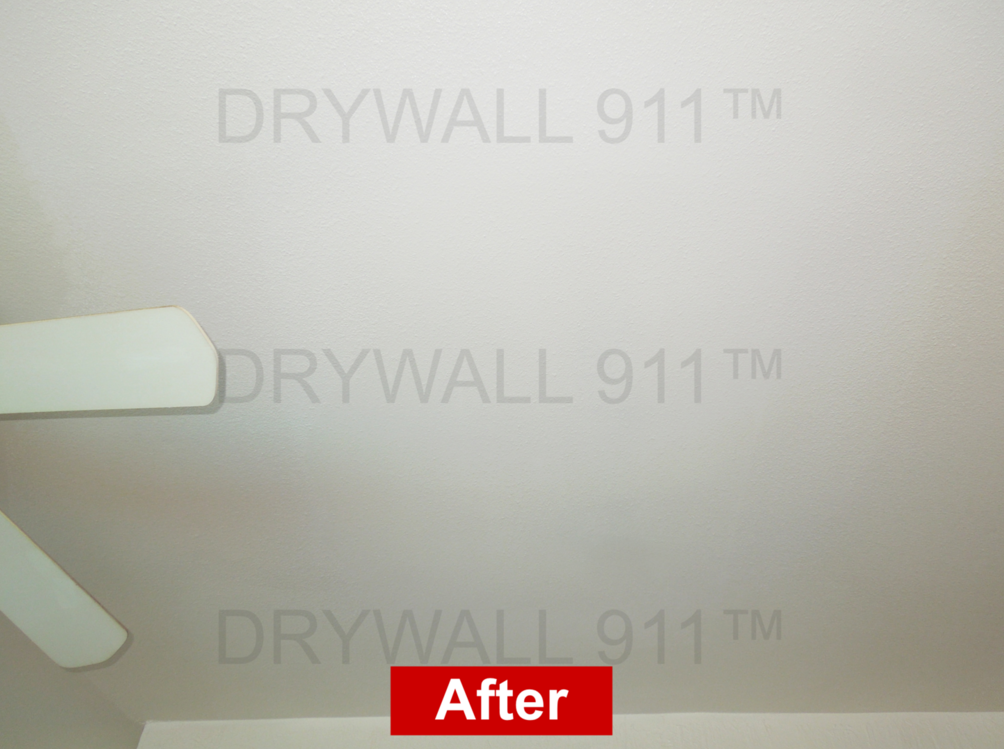 Ceiling water damage before repair